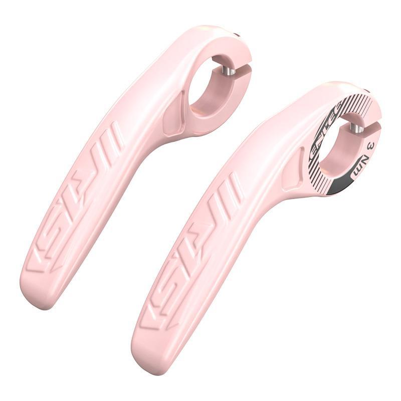 V888-ELOSUNG32489-202506191222-00 Pink Ultralight Ergonomic Bike Bar Ends - High-Strength Composite Horn Grips (22.2mm) - Image 1