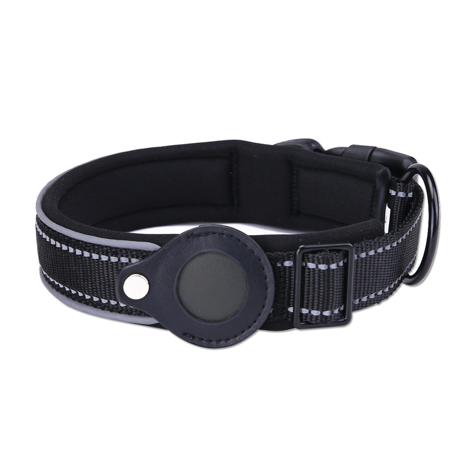V888-ELOSUNG32704-202506301002-00 Size S Black Reflective Adjustable Anti-Lost Pet Collar (For Apple AirTag - Collar Only, Tracker Not Included) - Image 1