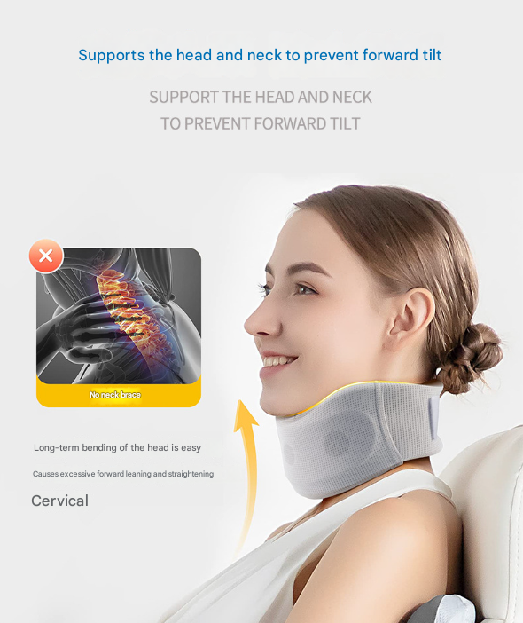 V888-ELOSUNG32753-202506301125-00 Size L Grey Ergonomic Neck Support Brace - Soft Cervical Collar for Posture Correction and Pain Relief - Image 1