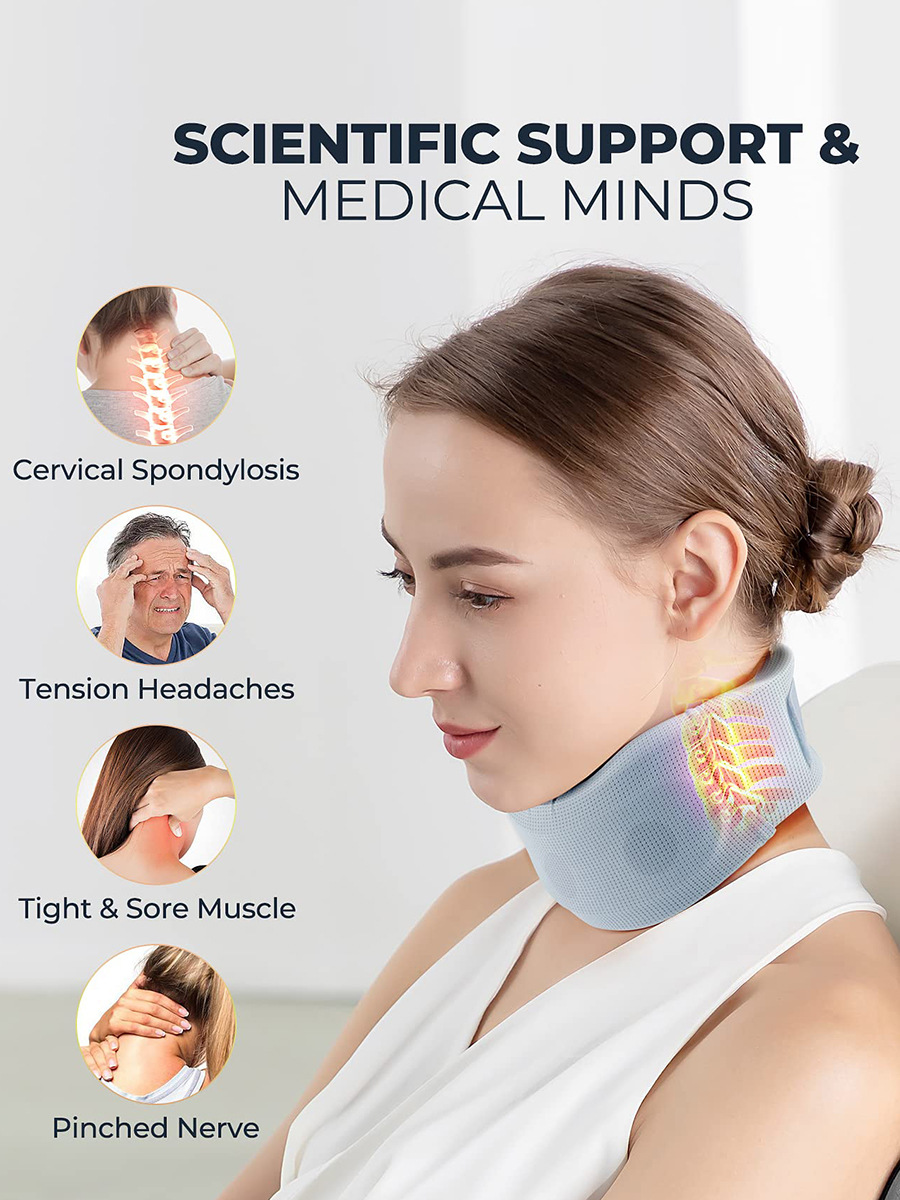 V888-ELOSUNG32758-202506301126-00 Size S Light Blue Ergonomic Neck Support Brace - Soft Cervical Collar for Posture Correction and Pain Relief - Image 1
