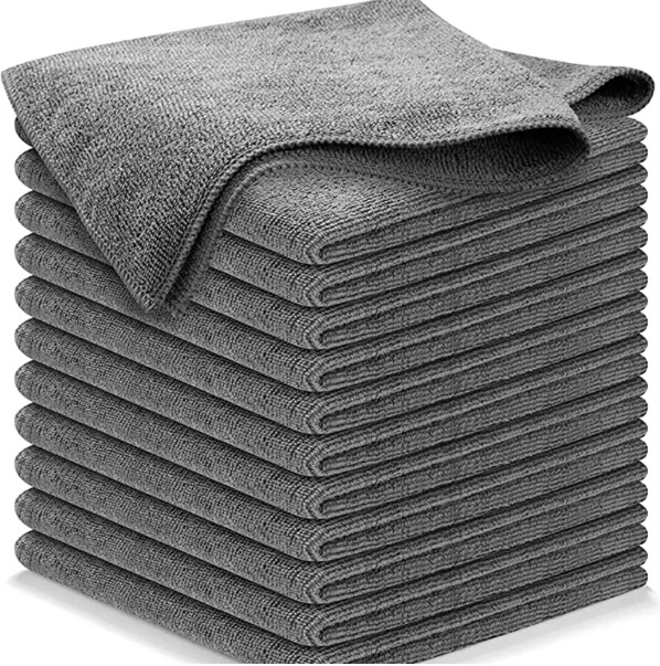 V888-ELOSUNG32802-202507021031-00 Grey Premium All-Purpose Microfiber Cleaning Cloths (20-Pack) - Ultra Absorbent Grey Towels for Car, Kitchen & Home - Image 1