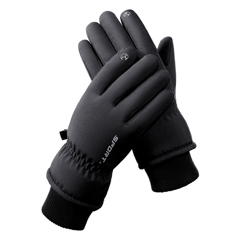 V888-ELOSUNG33220-202506091611-00 Men's Black Top-Rated Waterproof Touchscreen Ski Gloves - Fleece-Lined for Men & Women - Image 1