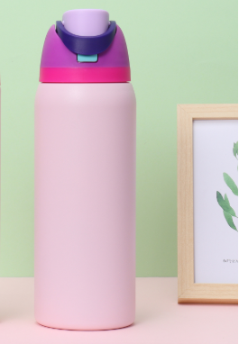 V888-ELOSUNG33228-202506101146-00 Pink 32oz 304 Stainless Steel Insulated Water Bottle - Dual-Drink Pop-Up Lid - Image 1