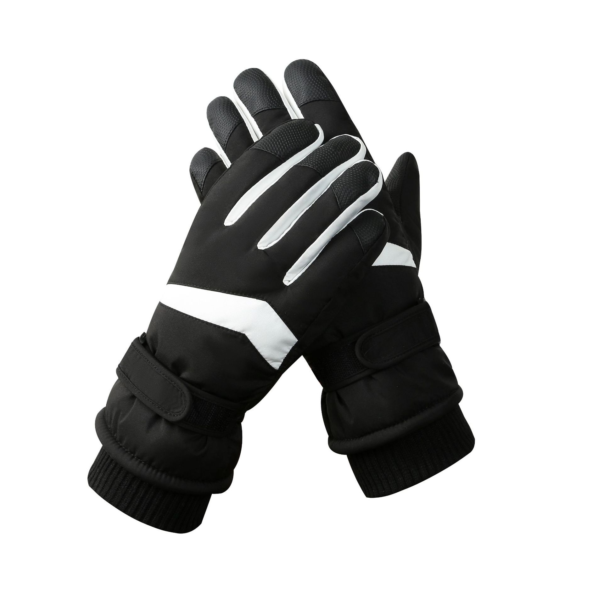 V888-ELOSUNG33272-202506111507-00 Men's Black-white Color Combination Top-Rated Waterproof Touchscreen Ski Gloves - Fleece-Lined for Men & Women - Image 1