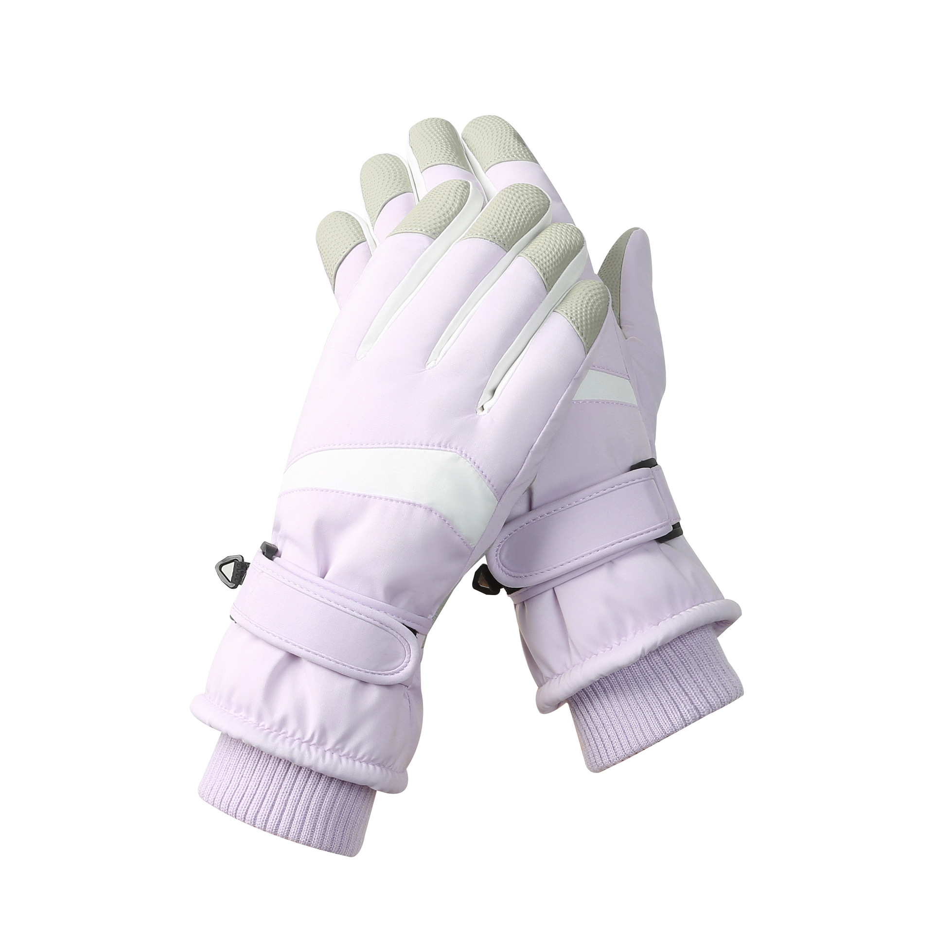 V888-ELOSUNG33355-202506191230-00 Women's Purple-white Color Combination Top-Rated Waterproof Touchscreen Ski Gloves - Fleece-Lined for Men & Women - Image 1