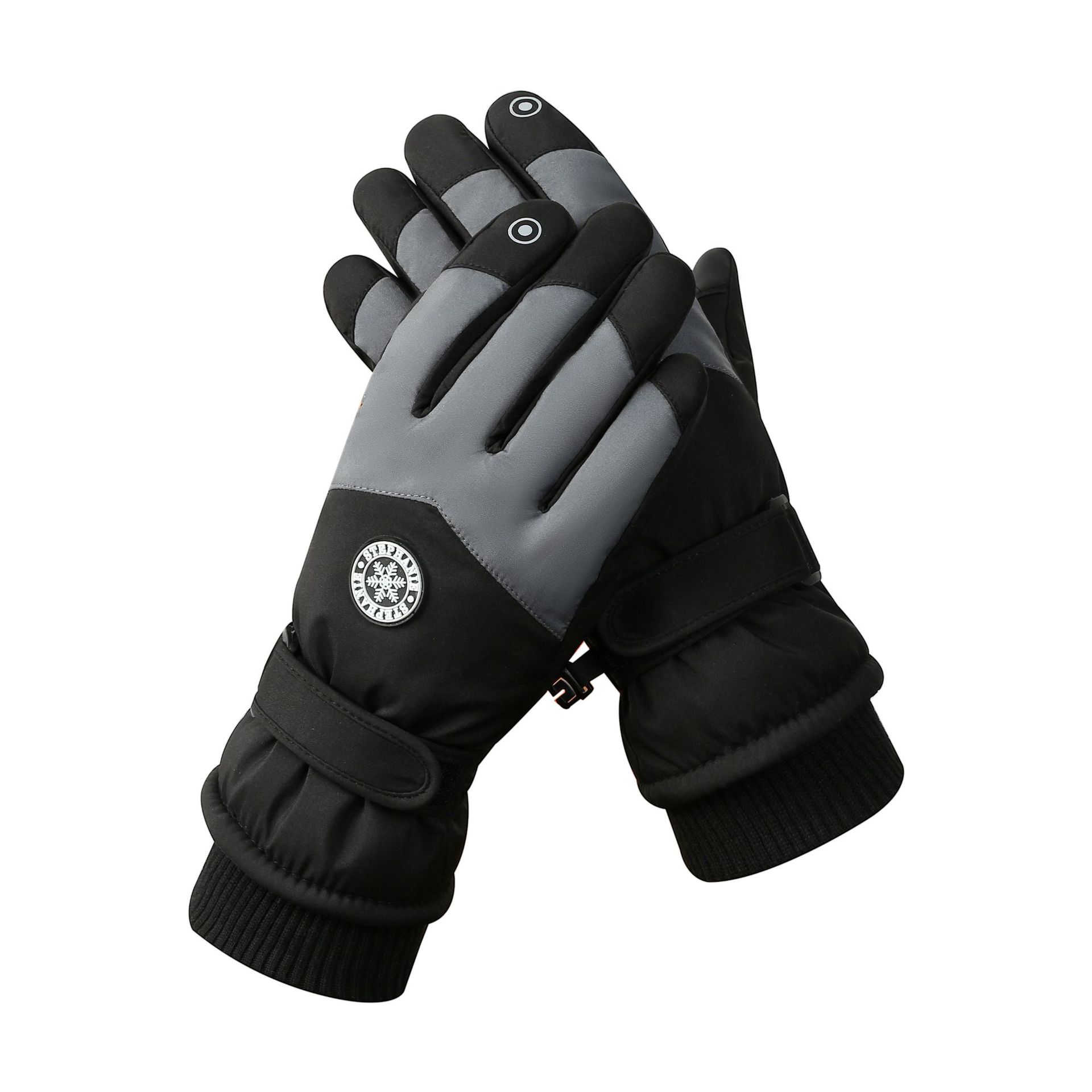 V888-ELOSUNG33357-202506191231-00 Men's Black-grey Color Combination Top-Rated Waterproof Touchscreen Ski Gloves - Fleece-Lined for Men & Women - Image 1