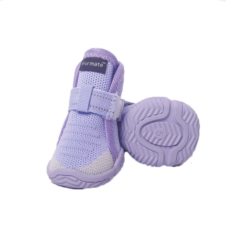 V888-ELOSUNG33375-202506191252-00 4# Purple Breathable Woven Dog Shoes for Small to Medium Dogs - Non-Slip, Durable, Anti-Dirty Paw Protectors - Image 1