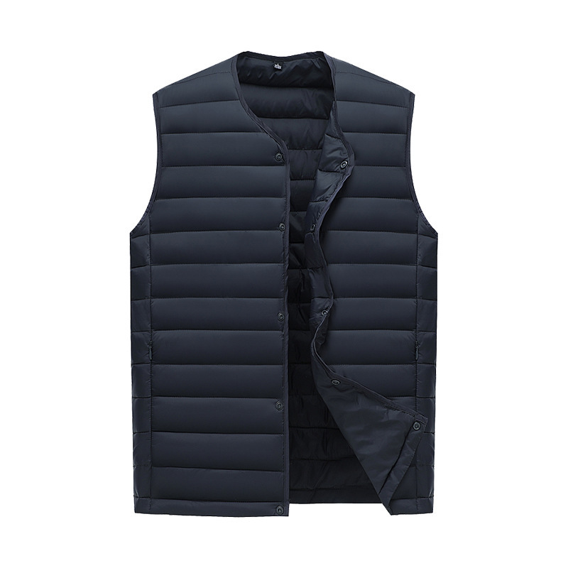 V888-ELOSUNG33580-202506301052-00 XXL Navy Blue Men's Lightweight Quilted Puffer Vest - Ideal Sleeveless Jacket for Winter Layering - Image 1