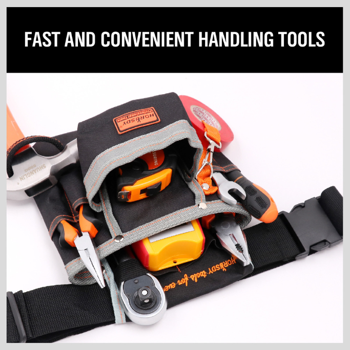 V888-ELOSUNG34280-202506250941-00 Black Professional Tool Holder Belt - Durable and Waterproof Tool Bag for Electricians, Carpenters, and Mechanics - Image 1