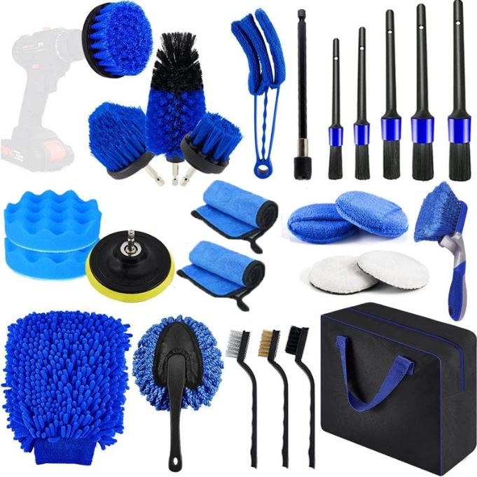 V888-ELOSUNG34342-202507021036-00 27-Piece set Ultimate Car Detailing Kit - Drill Brush & Polishing Pad Set for Car Interior, Wheels, and Exterior Cleaning - Image 1