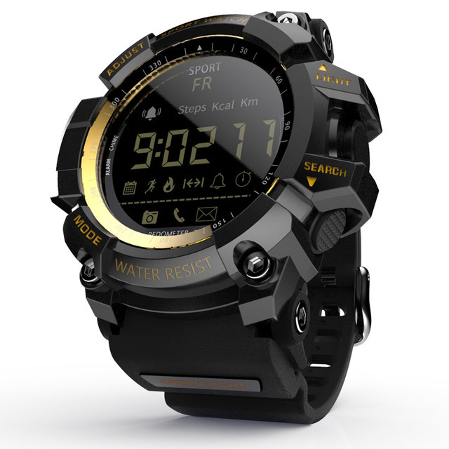 V888-ELOSUNG35094-202506241200-00 Rugged Sports Smartwatch - 50M Waterproof, 24H 3D Pedometer, Bluetooth Notifications & Long Battery Life(Black with gold text) - Image 1