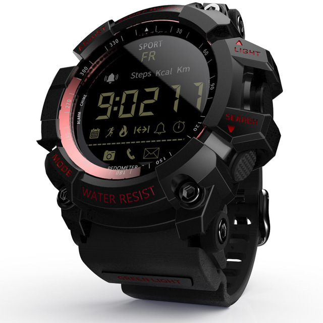 V888-ELOSUNG35095-202506241206-00 Rugged Sports Smartwatch - 50M Waterproof, 24H 3D Pedometer, Bluetooth Notifications & Long Battery Life(Black with red text) - Image 1