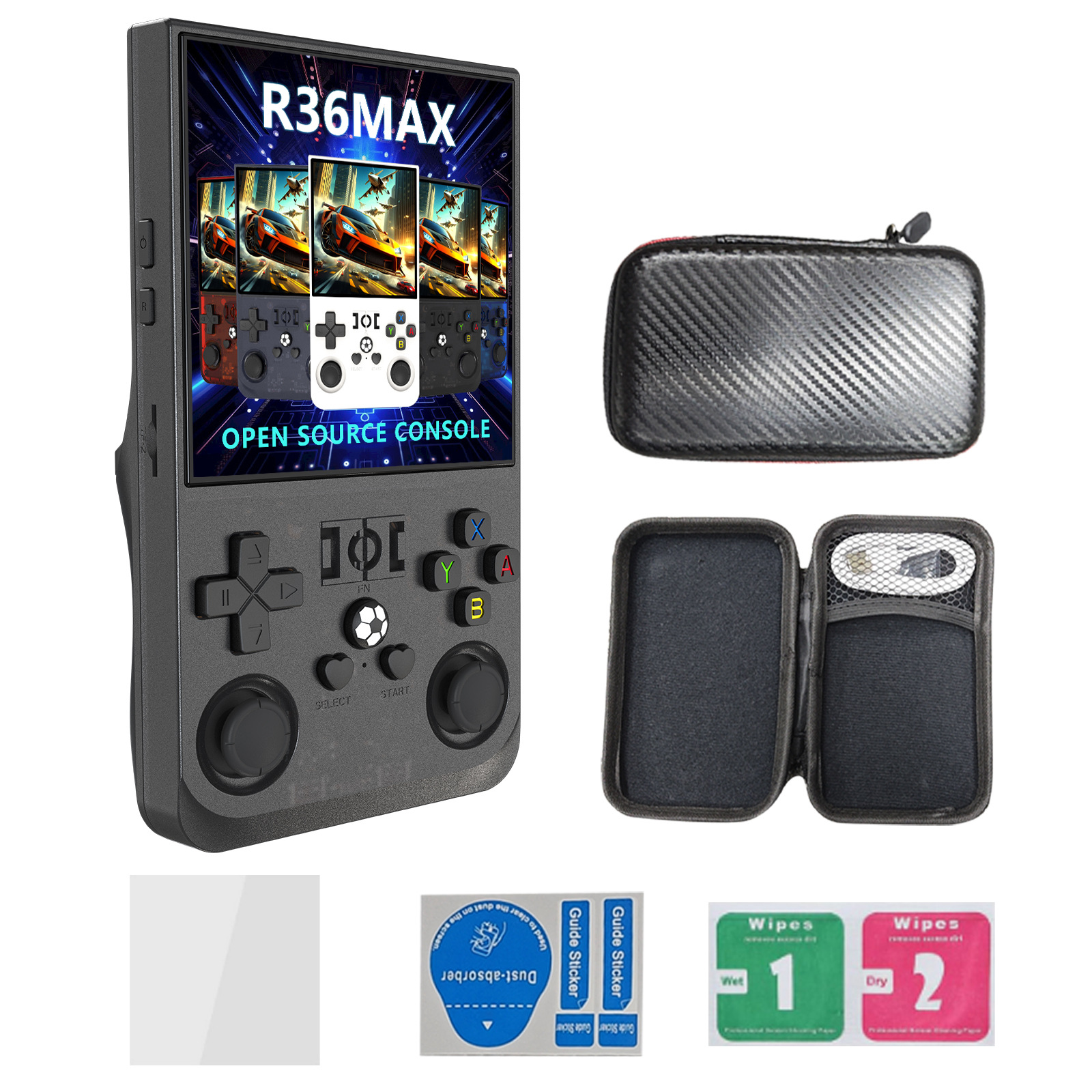 V888-ELOSUNG35097-202506241208-00 R36MAX Handheld Retro Game Console - 4.0 IPS Screen Open Source Linux 4000mAh Battery 30+ Emulators(black)" - Image 1