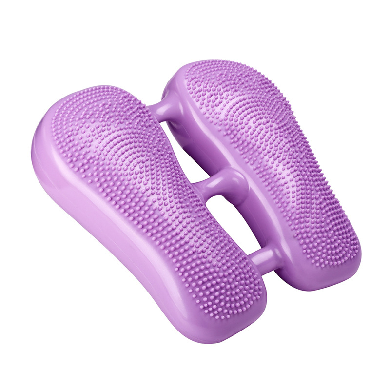 V888-ELOSUNG35234-202506241127-00 Dual-Side Textured Fitness Balance Board - Core Strengthener with Anti-Slip Massage Surface(purple) - Image 1
