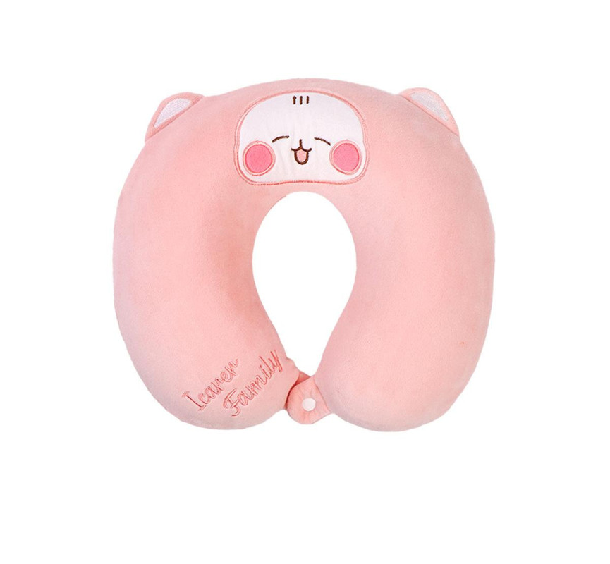 V888-ELOSUNG35240-202506241121-00 2-in-1 Convertible Eye Mask & Travel Neck Pillow Set - Plush Fabric with Snap Closure(pink) - Image 1