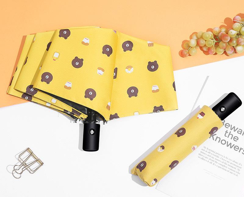 V888-ELOSUNG35276-202506241130-00 Auto Open/Close 8-Rib Sun & Rain Umbrella - 98cm UV Protection Canopy(yellow) - Image 1