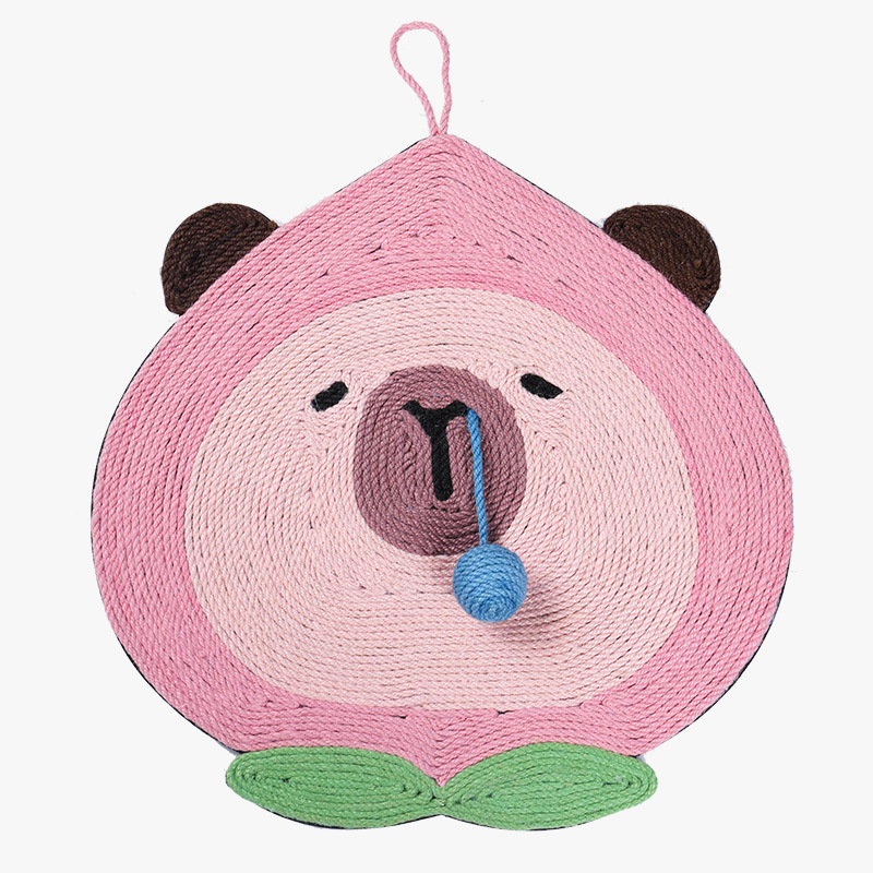 V888-ELOSUNG35390-202506301015-00 Fruit-Themed Capybara Cat Scratching Pad - Sisal Rope, EVA Non-Slip Backing, Hanging or Floor Use(pink) - Image 1
