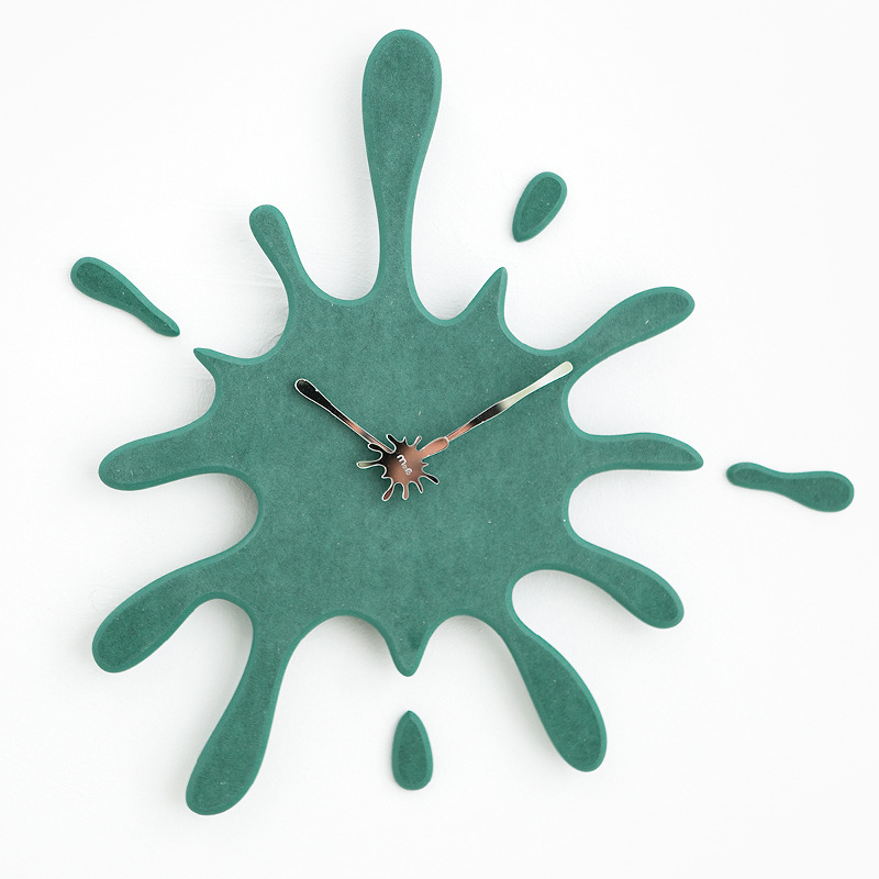 V888-ELOSUNG35428-202506301030-00 Creative Splatter Design Wall Clock - Silent Movement, Modern Decorative Timepiece(green) - Image 1