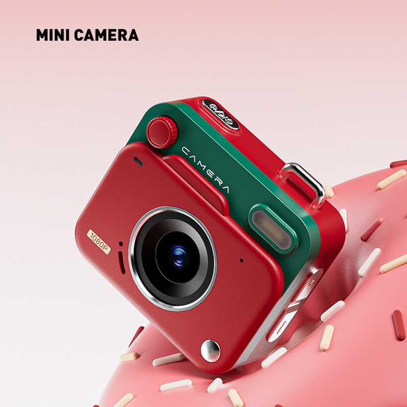 V888-ELOSUNG35511-202507021026-00 Mini Retro Keychain Camera - 48MP Photos, 1080P HD Video with Built-in Filters & Flash(red) - Image 1