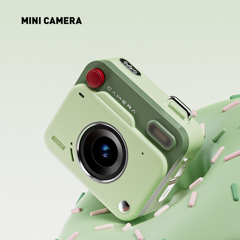 V888-ELOSUNG35512-202507021026-00 Mini Retro Keychain Camera - 48MP Photos, 1080P HD Video with Built-in Filters & Flash(green) - Image 1