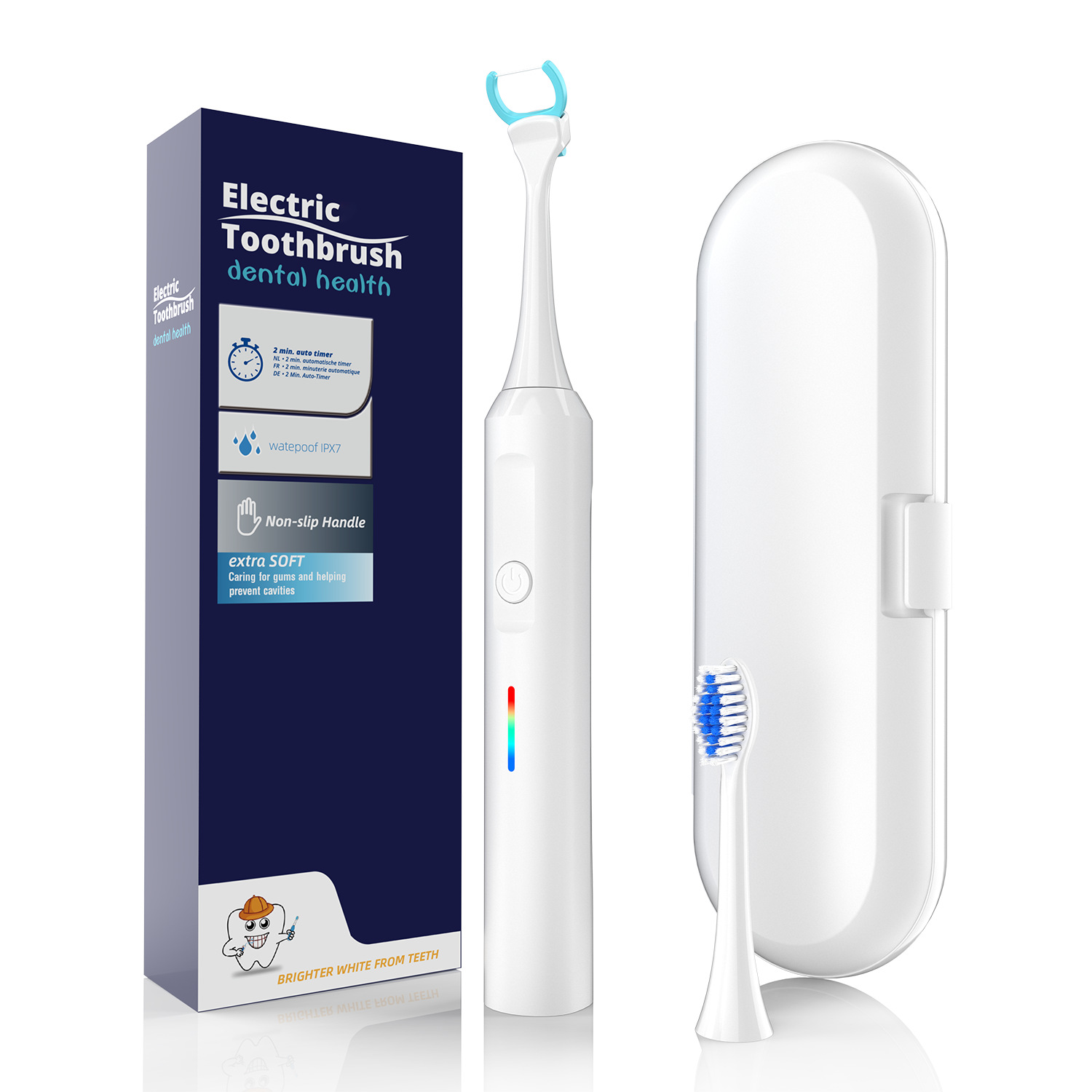 V888-ELOSUNG35579-202507041021-00 2-in-1 Sonic Electric Toothbrush & Power Flosser Kit - 3 Modes, 31000VPM, IPX7 Waterproof, with Travel Case(white) - Image 1