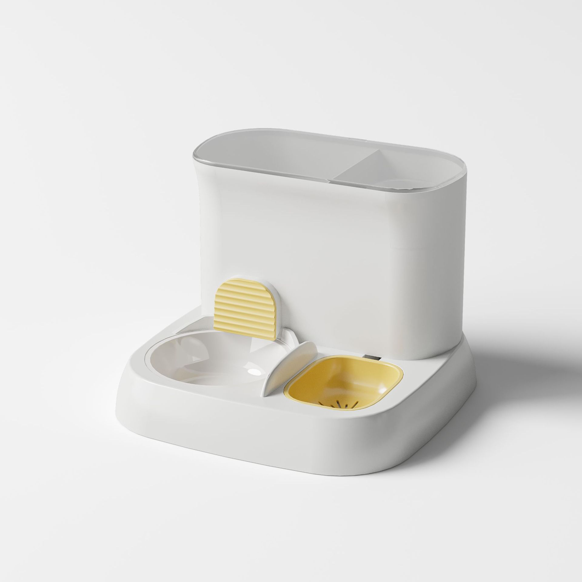 V888-ELOSUNG967-201955-00 Pet automatic feeding water dispenser ceramic bowl milk yellow 28.5 * 28.5 * 25CM - Image 1