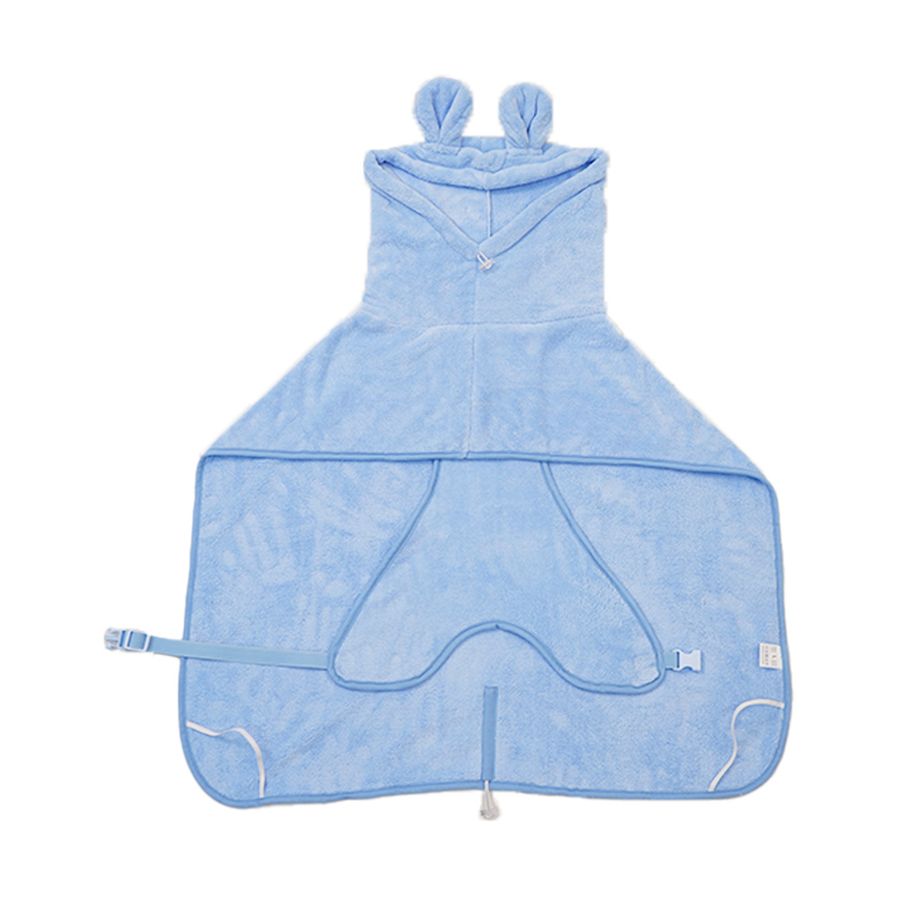 V888-EOSUNG31019-202505191143-00 Blue Hooded Dog Bathrobe - Super Absorbent, Adjustable Fit, Cozy Pet Towel (Size : S) - Image 1