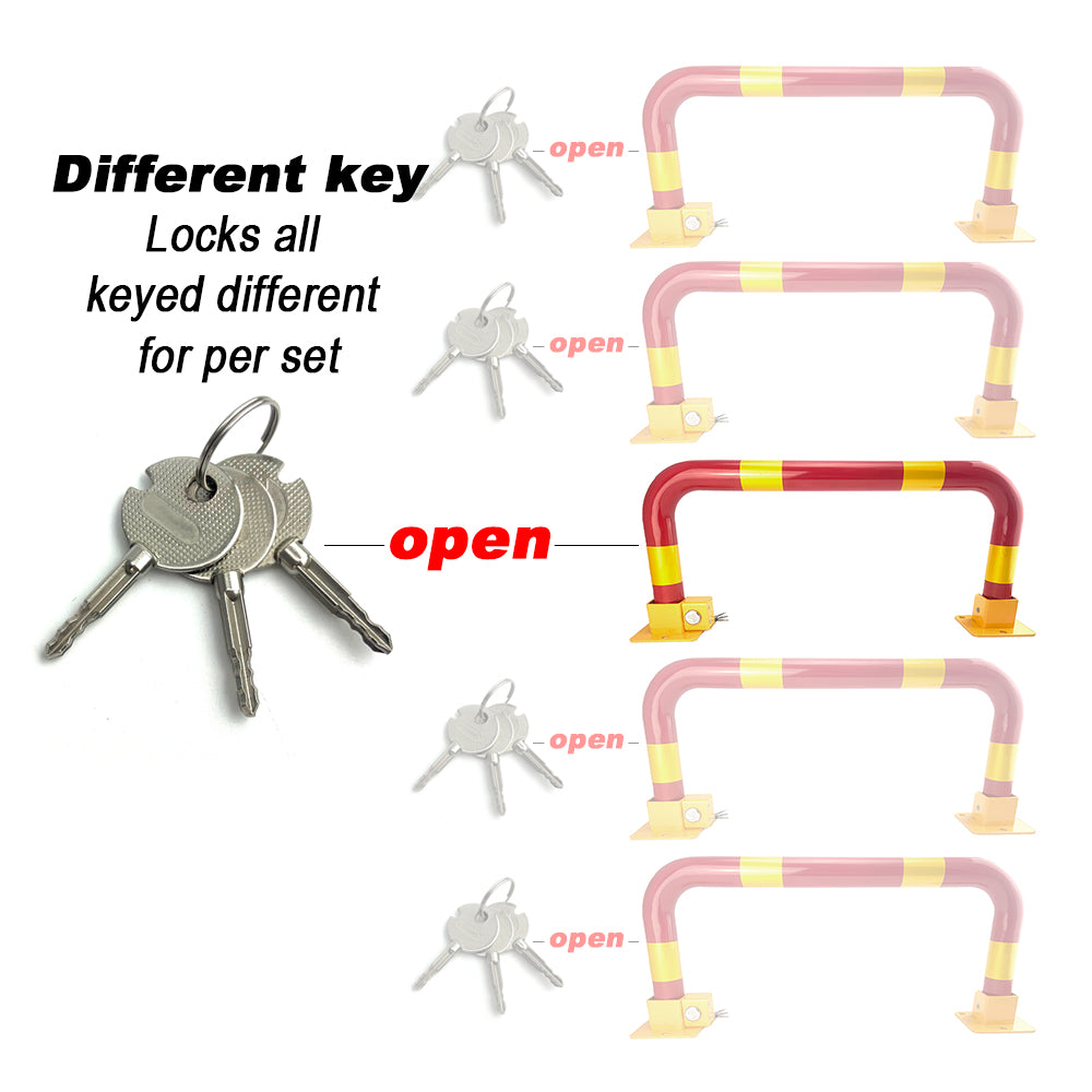 V891-CAR-PBTN-X1-197685-00 Arch Parking Barrier Fold Down Vehicle Security Locker Keyed Different - Image 1