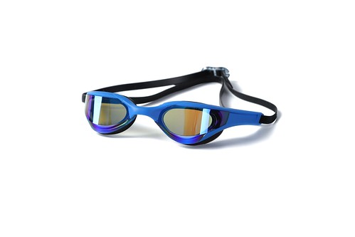 V902-AG1B-203185-00 Adult blue mirrored lens swimming goggles - Image 1