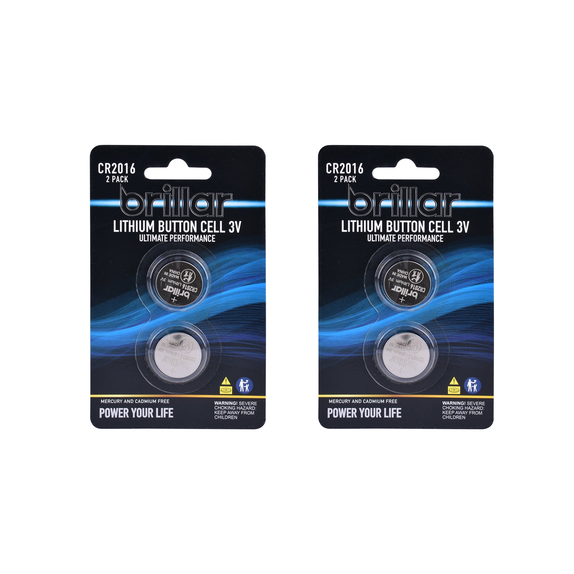 V915-BR0055-203685-00 Brillar CR2016 Lithium Button Cell 2pk - Image 1