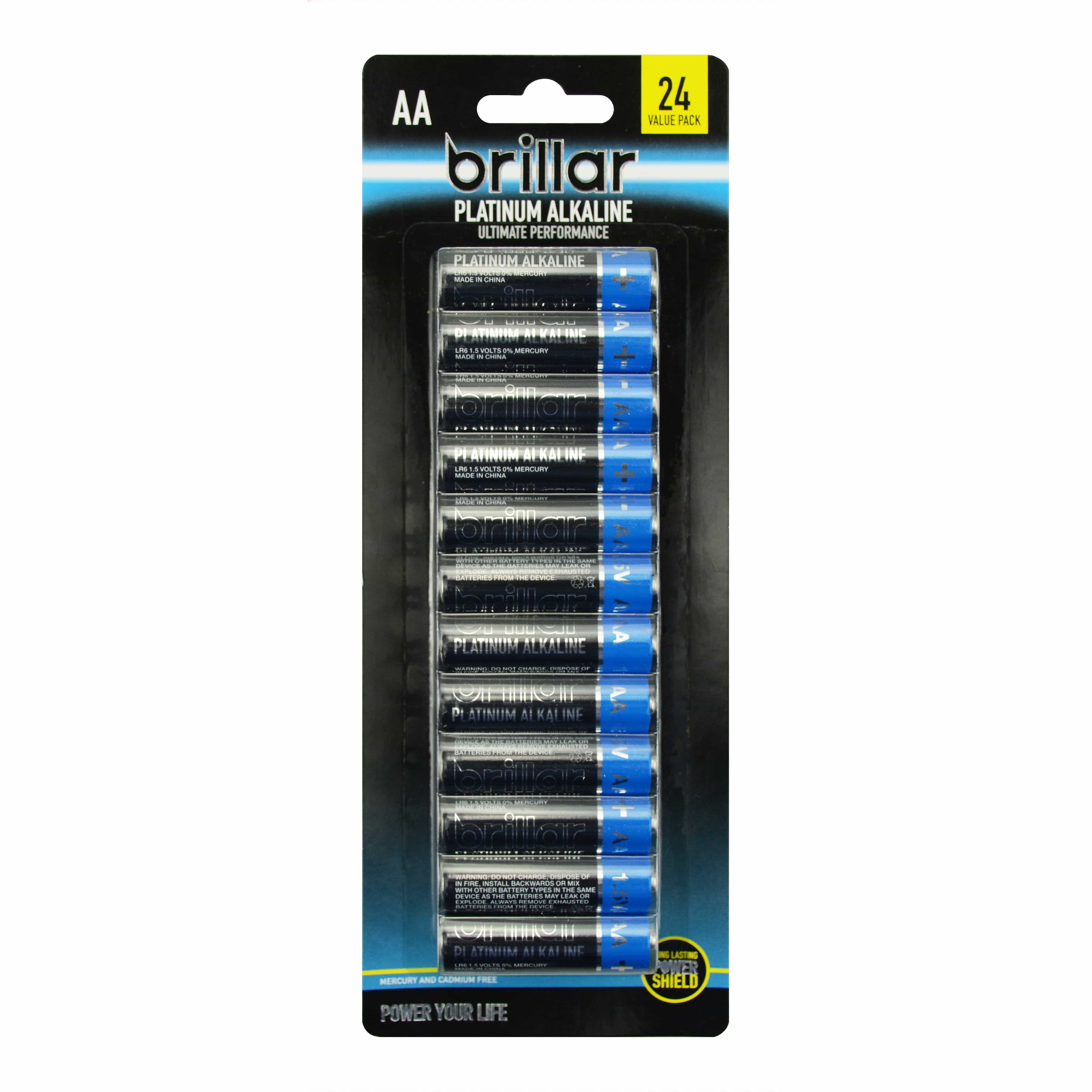 V915-BR0063-203714-00 Brillar AA Platinum Alkaline Batteries 24 Pack - Image 1