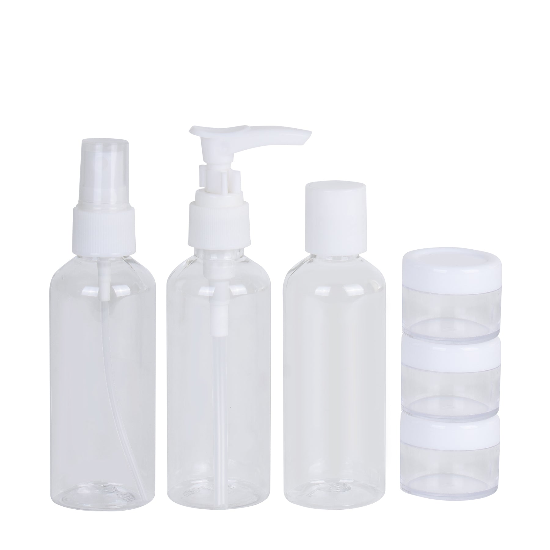 V915-FM0061-203012-00 6 Pcs Travel Bottle Set with PVC Storage Bag - Image 1