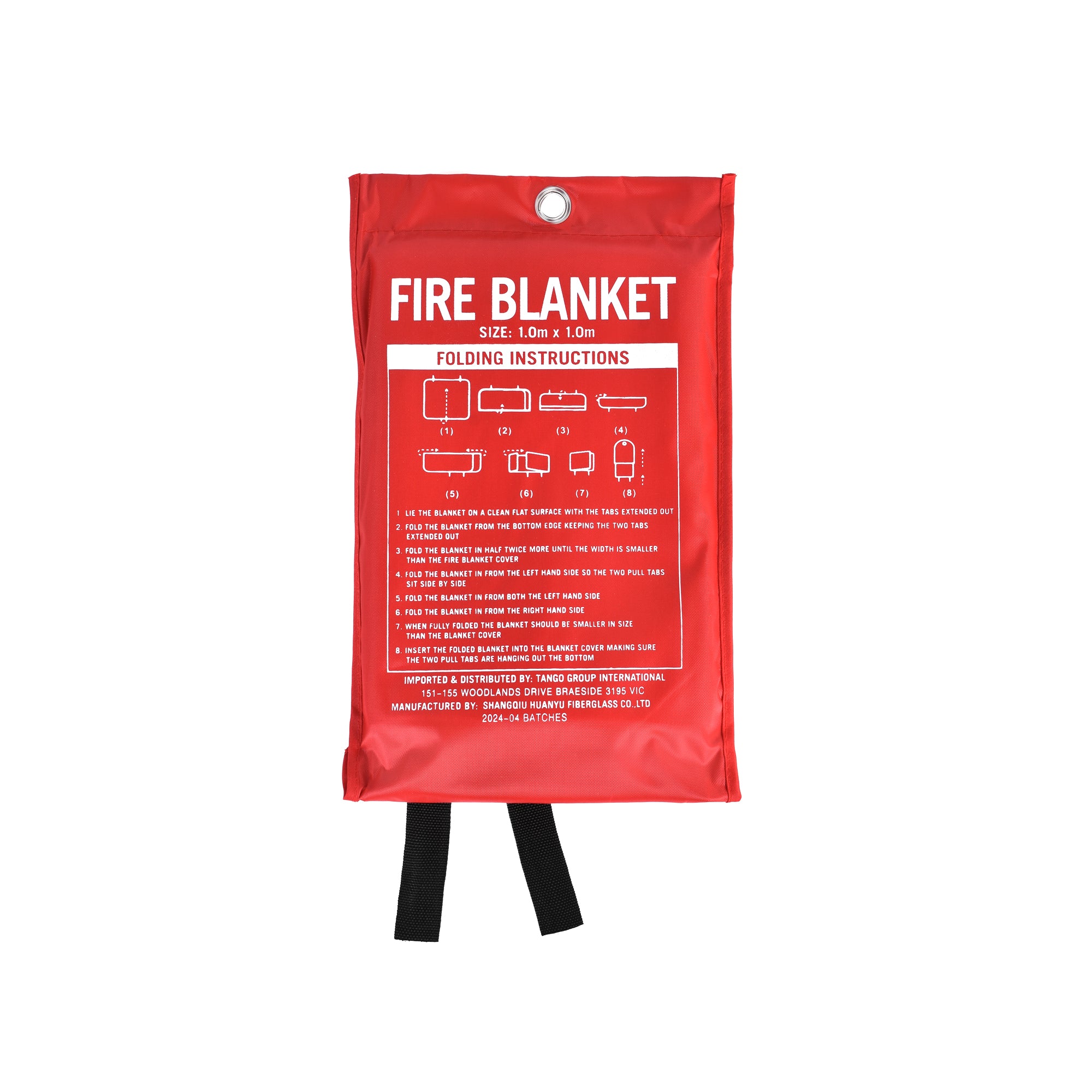 V915-HH0034-204092-00 Fibreglass Fire Extinguishing Blanket for Home Car Boat Caravan Safety 1m x 1m - Image 1