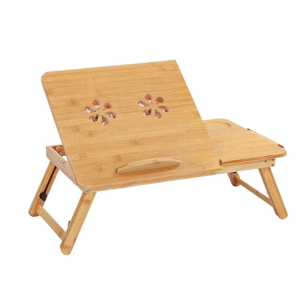V915-HO0099-204122-00 Foldable and Adjustable Bamboo Laptop Table, Bed Tray - Image 1