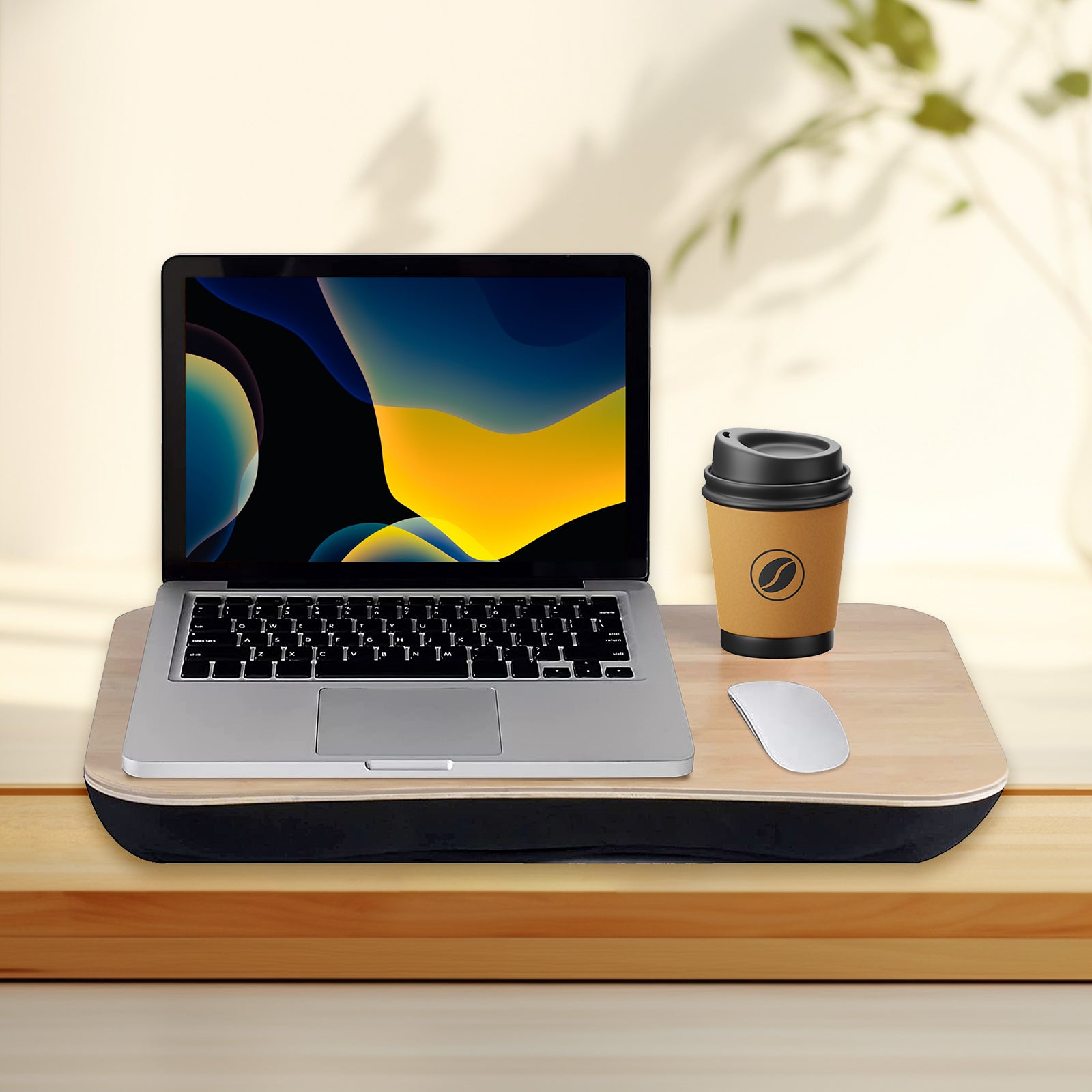 V915-HO0196-BK-203916-00 Portable Bamboo Laptop PC Table Lap Tray Workstation - Image 1