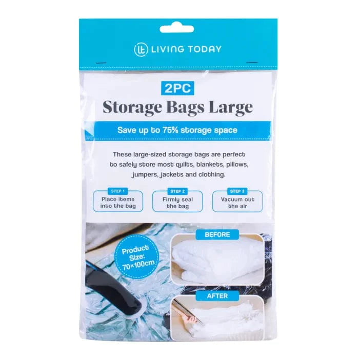 V915-HO0259-203506-00 Living Today 2 Pack Vacuum Compression Storage Bags Large - Image 1