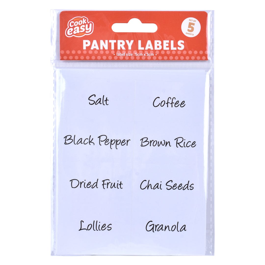 V915-HO0298-203437-00 Cook Easy 40pc Pantry Label Stickers - Image 1