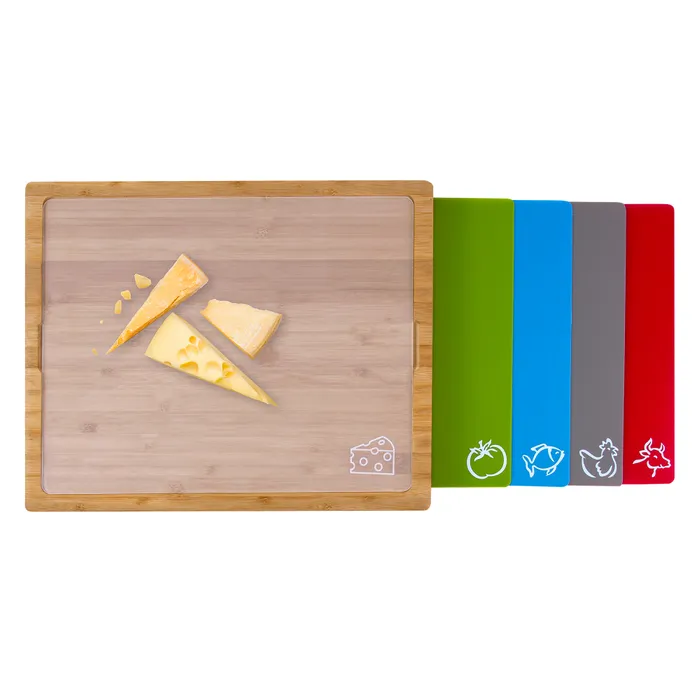 V915-KU0219-203871-00 Bamboo Chopping Board With 5 Inserts - Image 1
