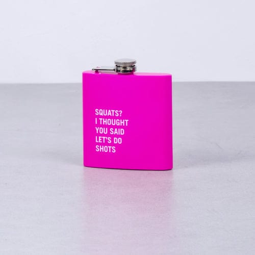 V915-LD0084-PK-204091-00 175ml Stainless Steel Hip Flask w Funny Quotes-Pink - Image 1