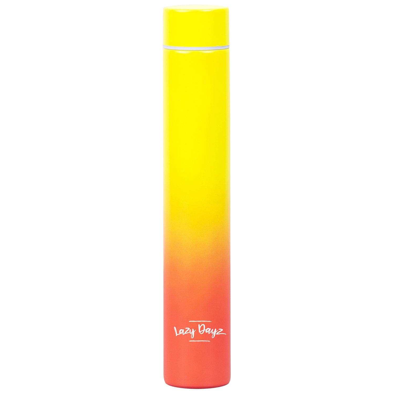 V915-LD0106-YO-203967-05 Lazy Dayz 300ml Slimline Insulated Drink Bottle - Yellow Peach Ombre - Image 1