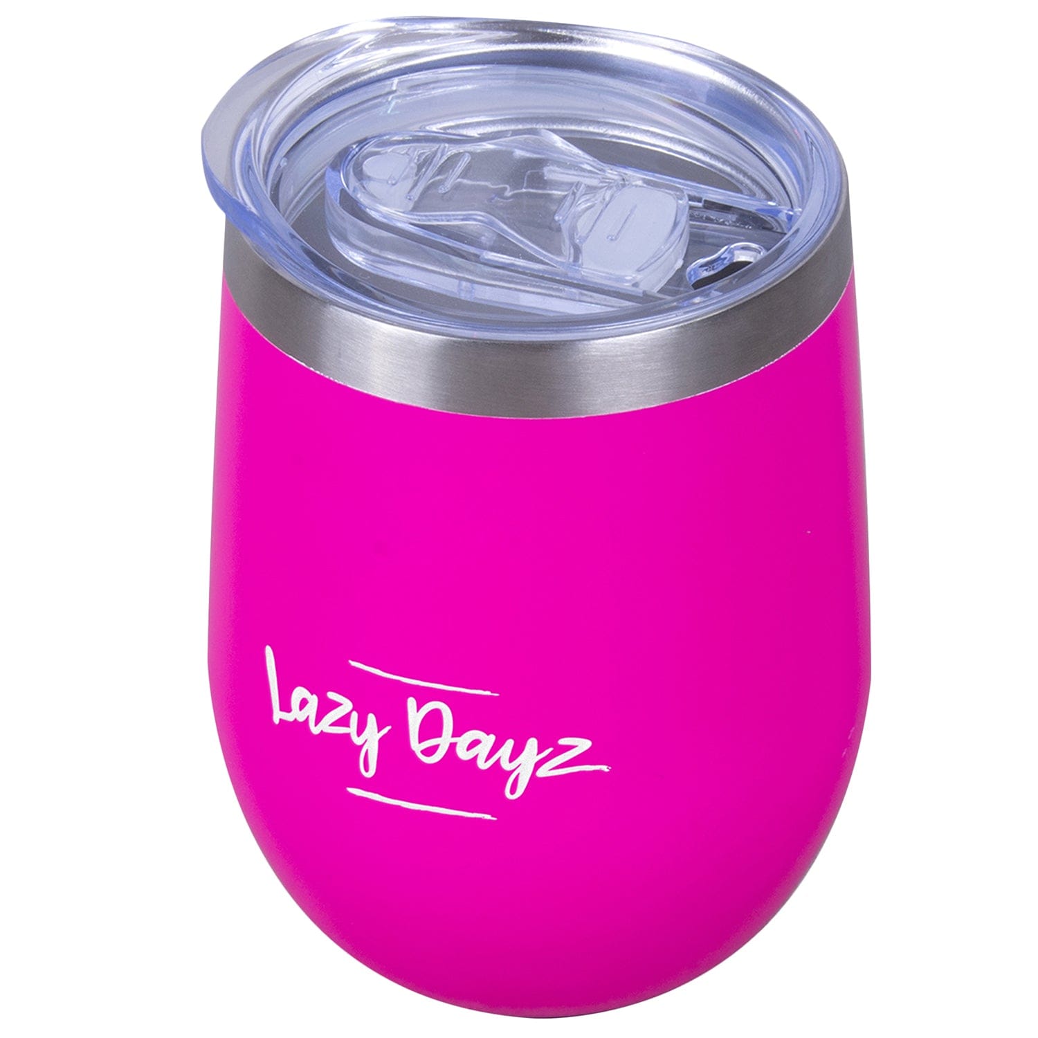 V915-LD0107-PK-203979-05 Lazy Dayz Stemless Wine Cup 350ml - Pink - Image 1