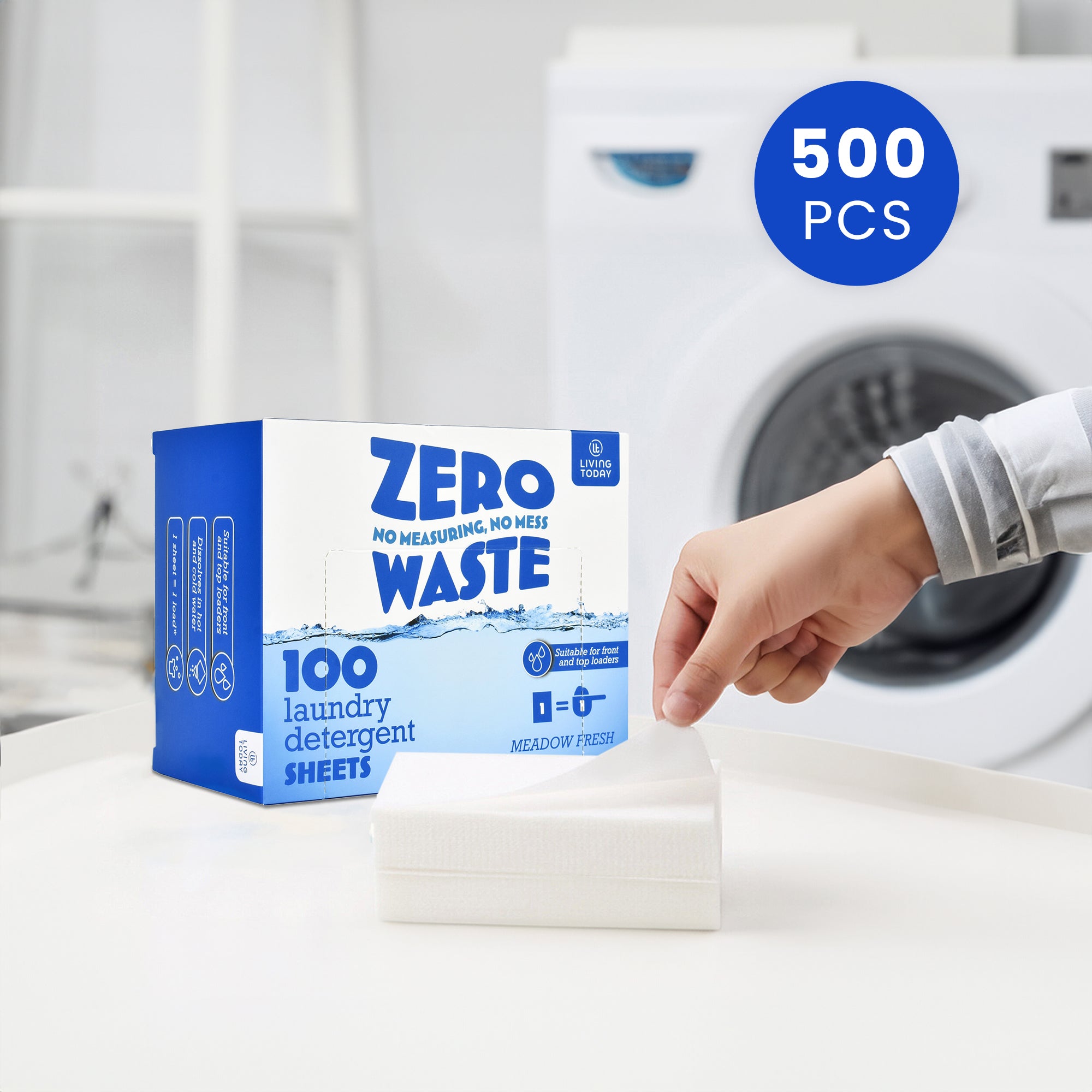 V915-MB0047X5-203272-00 500 Sheets Eco-friendly Ultra Concentrated Laundry Detergent - Image 1