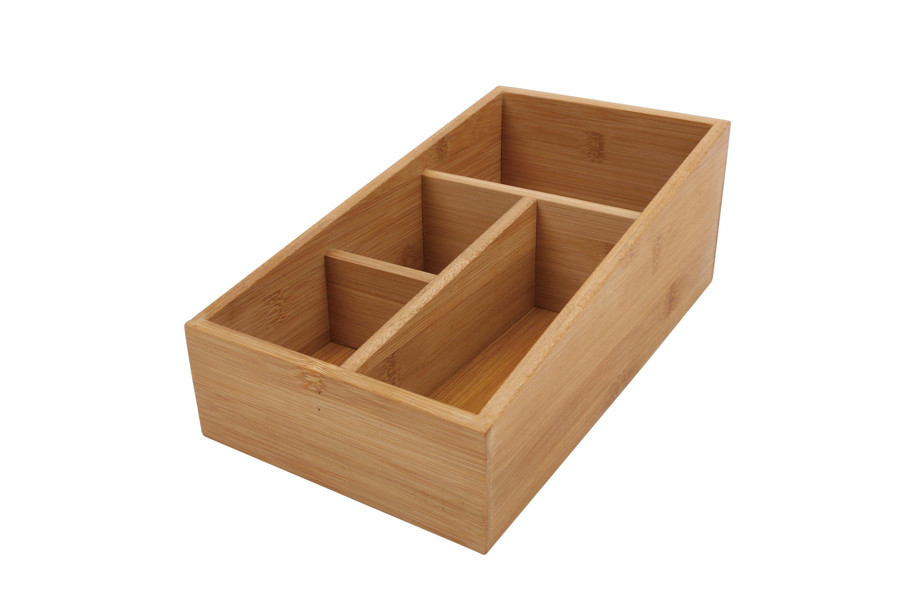V915-MB0063-204116-00 Bamboo Storage Box with 4 Slots - Image 1