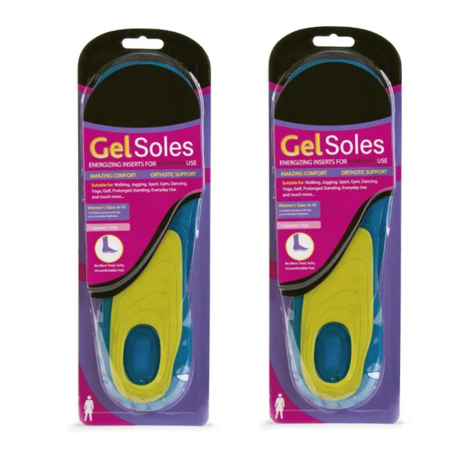 V915-PE0107-FX2-203964-00 2Pairs of Orthotic Support Female Gel Insoles Size 6-10 - Image 1
