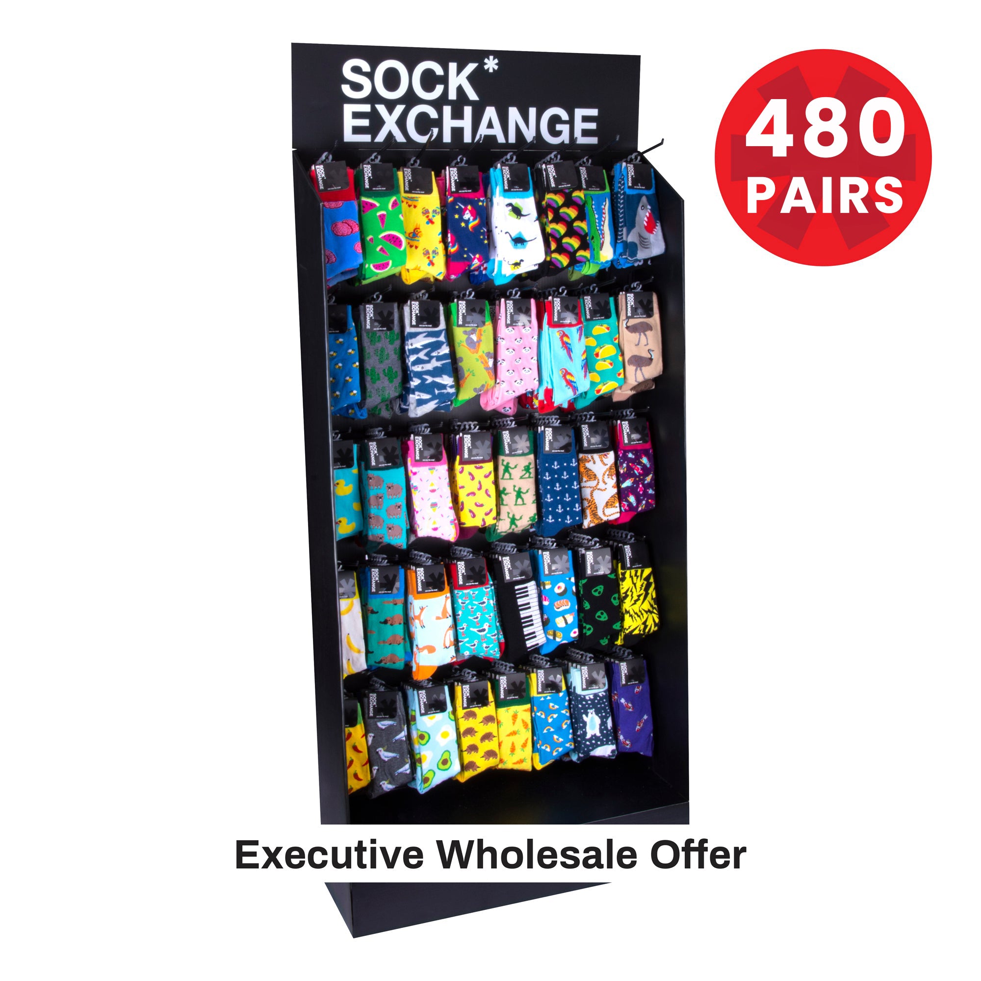 V915-SE-480-PDQ-203452-00 Wholesale 480 Pairs Novelty Socks (RRP $4.95 or $9.95 for 3) - Image 1