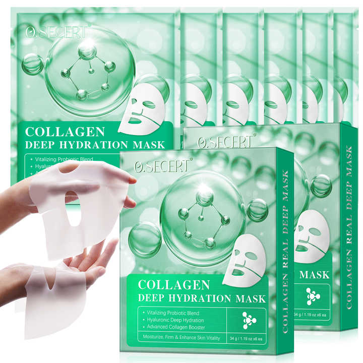 V932-COLLAGENMARKS-202505081025-00 collagen Real Deep Facial Sheet Mask for Women Deep Moisturizing Overnight Sleeping - Image 1
