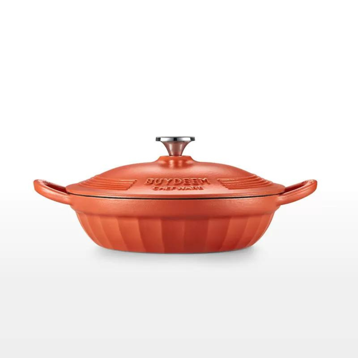 V943-CP581-28CM-RED-218001-00 BUYDEEM CP581 Enameled Cast Iron Dutch Oven Red - Image 1