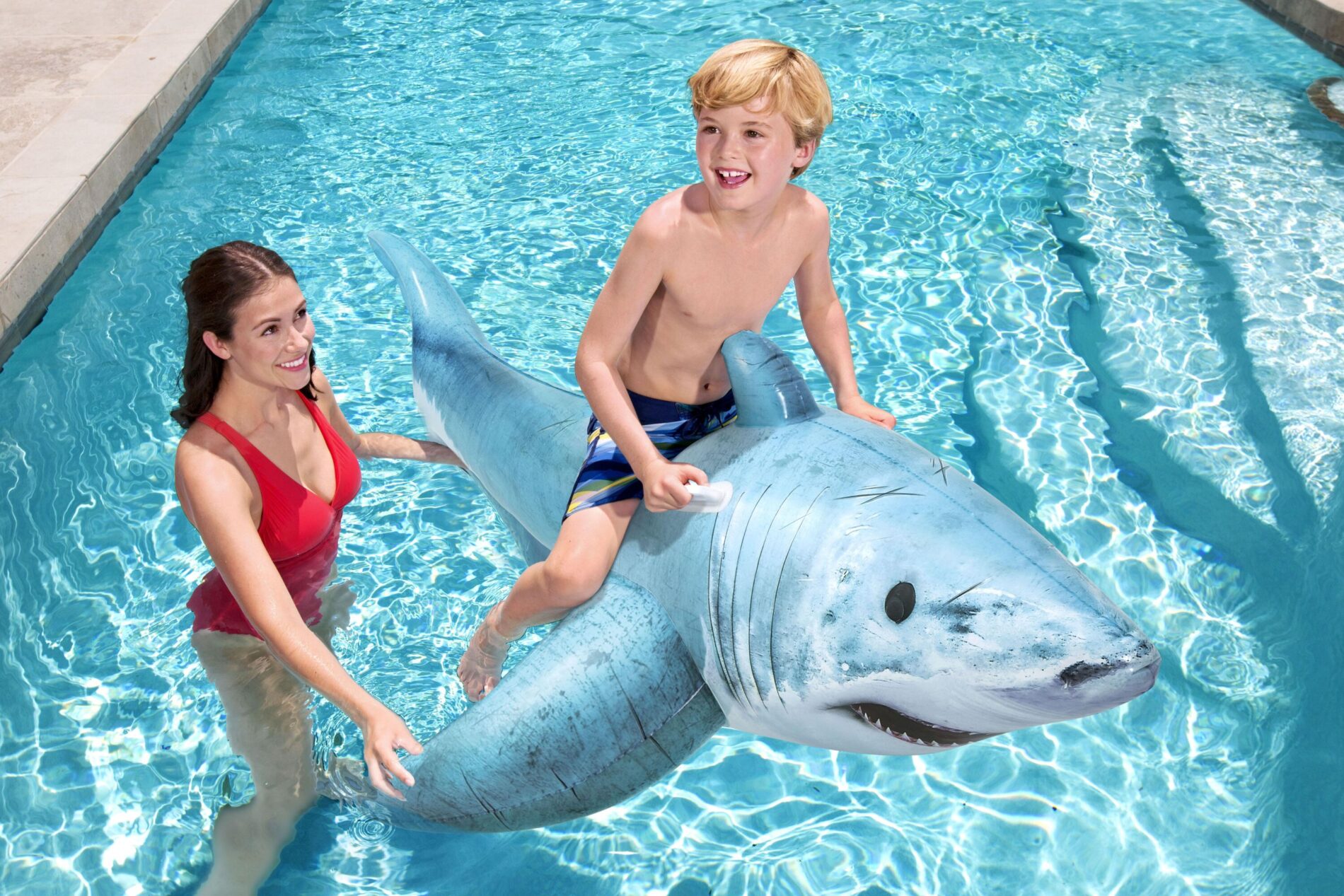 V958-41405-202504101020-00 Bestway 1.83m x 1.02m Realistic Shark Pool Float Inflatable Rubber Ride on for Kids - Image 1