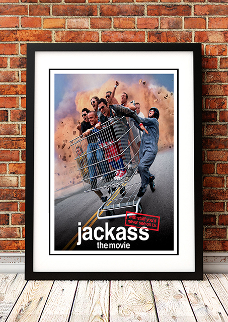 V967-CMP33-A4-202504140935-00 Jackass: The Movie Cult Movie Poster! - Framed A4 - Image 1