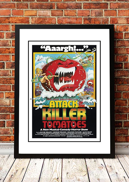 V967-CMP37-A2-202504140937-00 Attack of the Killer Tomatoes' Cult Movie Poster! - Framed A2 - Image 1